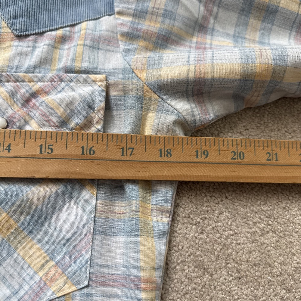 Levis Western Shirt Mens S Blue Pearl Snap Flannel Corduroy Work - Picture 6 of 8